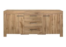 Birlea Oak Sideboard New 3 Drawer 2 Door Compton Storage Cabinet in Brown - thumbnail 3