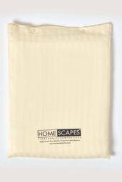Homescapes Egyptian Cotton Satin Stripe Fitted Sheet 12 inch 330 Thread Count in Yellow - Size: Single Fitted - thumbnail 5