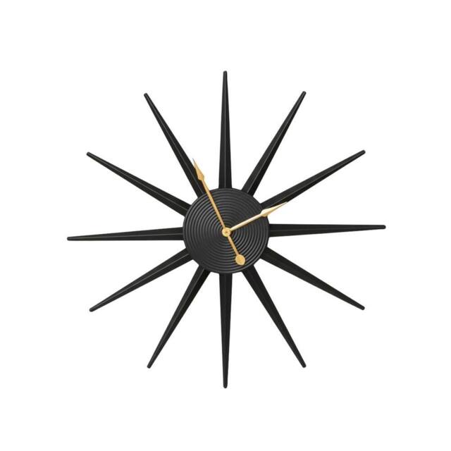 Melody Maison Black Metal Starburst Detail Wall Clock - 60cm X 60cm - Size: 60 cm X 60 cm - image 1