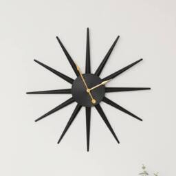 Melody Maison Black Metal Starburst Detail Wall Clock - 60cm X 60cm - Size: 60 cm X 60 cm - thumbnail 3
