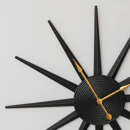 Melody Maison Black Metal Starburst Detail Wall Clock - 60cm X 60cm - Size: 60 cm X 60 cm - thumbnail 6