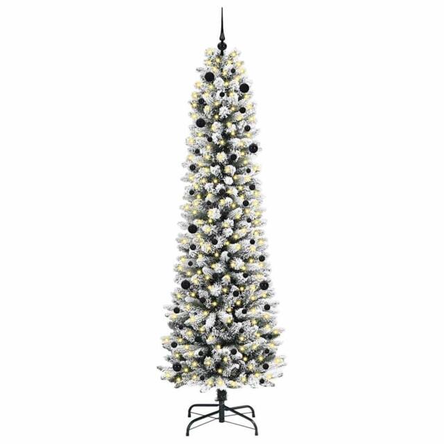 Berkfield Home Stunning Artificial Christmas Tree with 300 LEDs Green & white - image 1