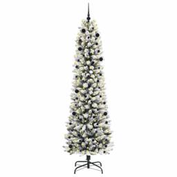 Berkfield Home Stunning Artificial Christmas Tree with 300 LEDs Green & white - thumbnail 1