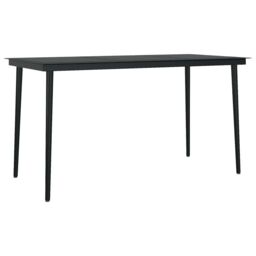Berkfield Home 5 Piece Garden Dining Set Black Poly Rattan Glass - thumbnail 7