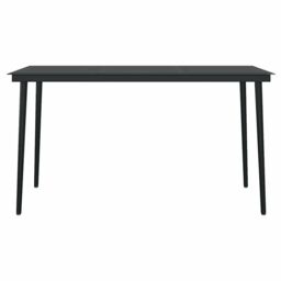 Berkfield Home 5 Piece Garden Dining Set Black Poly Rattan Glass - thumbnail 8