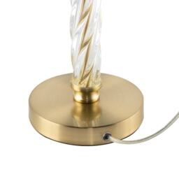 Happy Homewares Satin Gold Table Lamp Base with Twisting Clear Glass Designer Feature - thumbnail 5