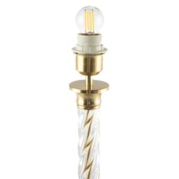 Happy Homewares Satin Gold Table Lamp Base with Twisting Clear Glass Designer Feature - thumbnail 3