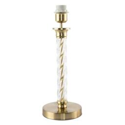 Happy Homewares Satin Gold Table Lamp Base with Twisting Clear Glass Designer Feature - thumbnail 1