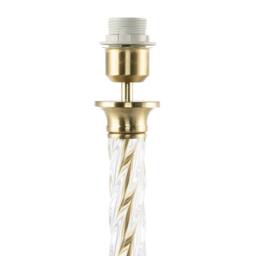 Happy Homewares Satin Gold Table Lamp Base with Twisting Clear Glass Designer Feature - thumbnail 2