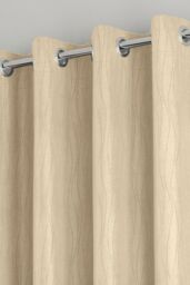 Enhanced Living 'Goodwood' Cream - Thermal, Energy Saving, Dimout Eyelet Pair of Curtains with Wave Pattern - Size: 168 cm width x 137 cm drop - thumbnail 2