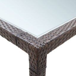 Berkfield Home Outdoor Dining Table Brown 200x150x74 cm Poly Rattan - Size: 200 x 150 x 74 cm - thumbnail 3