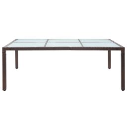 Berkfield Home Outdoor Dining Table Brown 200x150x74 cm Poly Rattan - Size: 200 x 150 x 74 cm - thumbnail 2