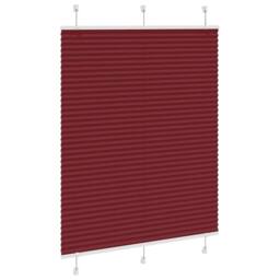 Berkfield Home Pleated Blind Bordeaux Red 105x100 cm Fabric Width 104.4 cm Polyester - thumbnail 1