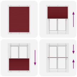 Berkfield Home Pleated Blind Bordeaux Red 105x100 cm Fabric Width 104.4 cm Polyester - thumbnail 5