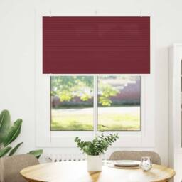 Berkfield Home Pleated Blind Bordeaux Red 105x100 cm Fabric Width 104.4 cm Polyester - thumbnail 3