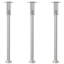 Berkfield Home Outdoor Floor Lamps 3pcs Silver 100 cm Stainless Steel - thumbnail 2