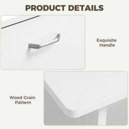 HOMCOM Wood Computer Desk Laptop Workstation Drawer Shelf for Home Office in White - thumbnail 6