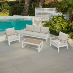Home Detail Como Aluminium Garden Conversation Set in Ivory
