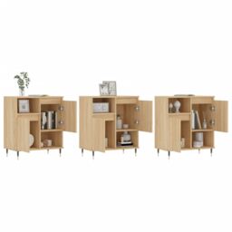 Berkfield Home Sideboards 3 pcs Sonoma Oak Engineered Wood in Brown - thumbnail 3