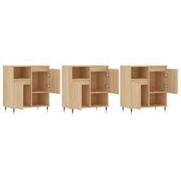 Berkfield Home Sideboards 3 pcs Sonoma Oak Engineered Wood in Brown - thumbnail 4