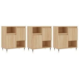 Berkfield Home Sideboards 3 pcs Sonoma Oak Engineered Wood in Brown - thumbnail 2