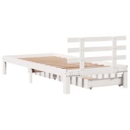Berkfield Home Bed Frame with Drawers without Mattress White90x190 cm Single in White - thumbnail 6