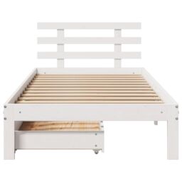Berkfield Home Bed Frame with Drawers without Mattress White90x190 cm Single in White - thumbnail 4