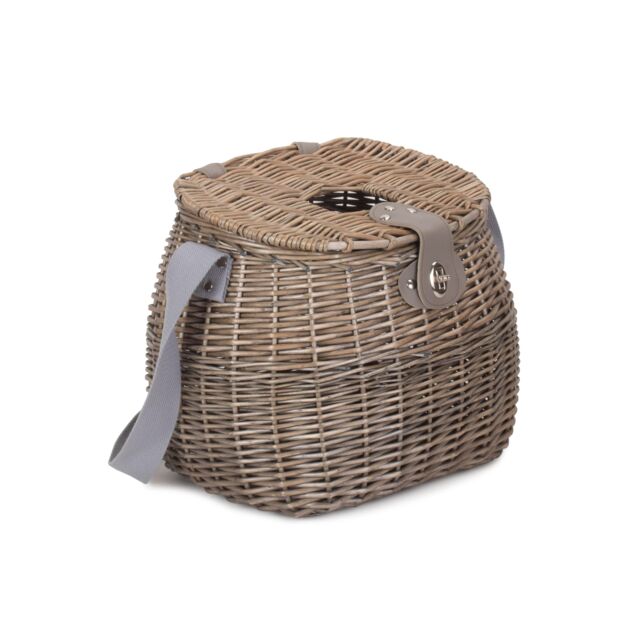 Red Hamper Wicker Antique Wash Fishing Creel in Brown - image 1