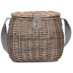 Red Hamper Wicker Antique Wash Fishing Creel in Brown - thumbnail 2