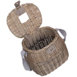 Red Hamper Wicker Antique Wash Fishing Creel in Brown - thumbnail 4