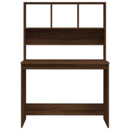 Berkfield Home Desk with Shelves Brown Oak 102x45x148 cm Engineered Wood - Size: 102 x 45 x 148 cm - thumbnail 5