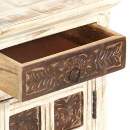Berkfield Home Dense Bedside Cabinet White 40x30x50 cm Solid Mango Wood - Size: 40 x 30 x 50 cm - thumbnail 5