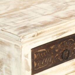 Berkfield Home Dense Bedside Cabinet White 40x30x50 cm Solid Mango Wood - Size: 40 x 30 x 50 cm - thumbnail 4