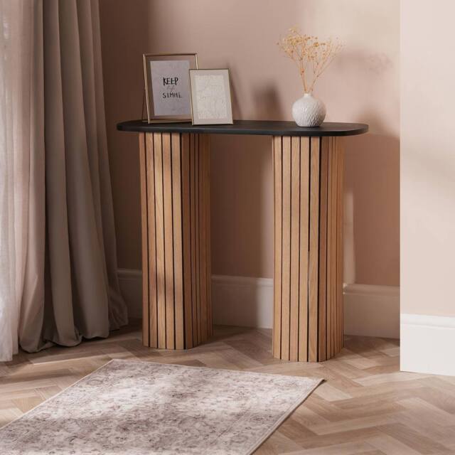 OHS Madison Console Table Ribbed Engineered Wood Entryway Display Desk - image 1