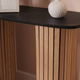 OHS Madison Console Table Ribbed Engineered Wood Entryway Display Desk - thumbnail 2