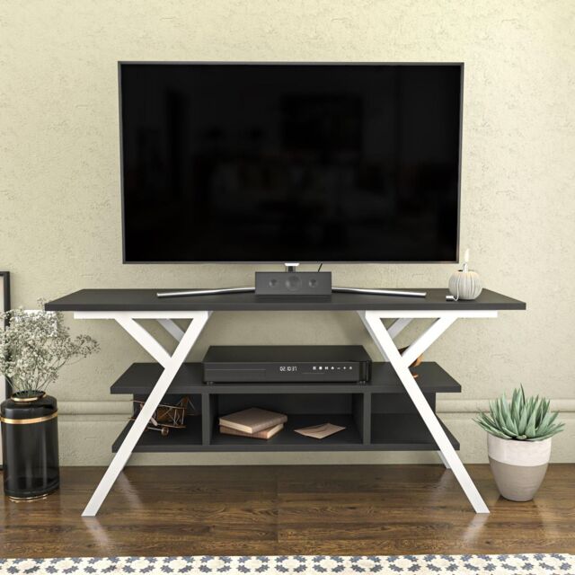 Decorotika Minerva TV Unit for TV's up to 55 inch in Light Grey - image 1