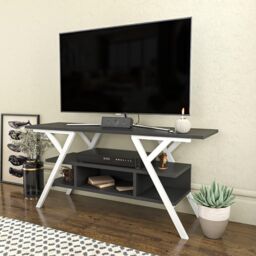 Decorotika Minerva TV Unit for TV's up to 55 inch in Light Grey - thumbnail 2