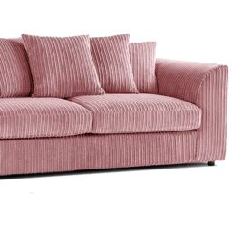 Furnishings For Less UK Luxor Jumbo Cord Fabric 3 Seater Sofa in Pink - thumbnail 3