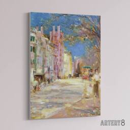 "Artery8 Bannister Boston Vintage Street Scene Canvas Wall Art Print - Size: W18"" x H24""" - thumbnail 2