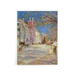 "Artery8 Bannister Boston Vintage Street Scene Canvas Wall Art Print - Size: W18"" x H24""" - thumbnail 1