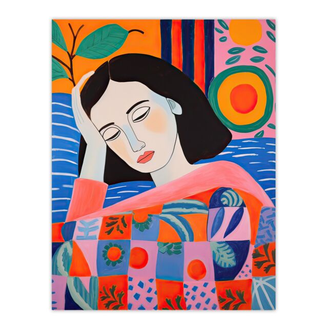 "Artery8 Wall Art Print Dreaming of the Mediterranean Abstract Portrait Poster Picture - Size: W18"" x H24""" - image 1