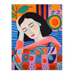 "Artery8 Wall Art Print Dreaming of the Mediterranean Abstract Portrait Poster Picture - Size: W18"" x H24""" - thumbnail 1