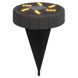 Berkfield Home Solar Ground Lights with Ground Spikes Outdoor 12 pcs Warm White in Black