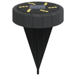 Berkfield Home Solar Ground Lights with Ground Spikes Outdoor 12 pcs Warm White in Black - thumbnail 5