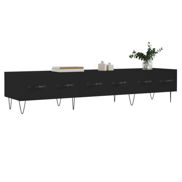 Berkfield Home TV Cabinet Black 150x36x30 cm Engineered Wood - Size: 150 x 36 x 30 cm - image 1