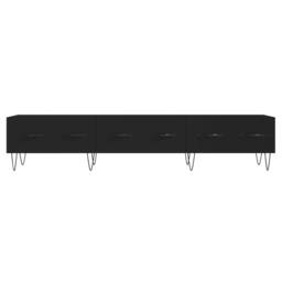 Berkfield Home TV Cabinet Black 150x36x30 cm Engineered Wood - Size: 150 x 36 x 30 cm - thumbnail 5