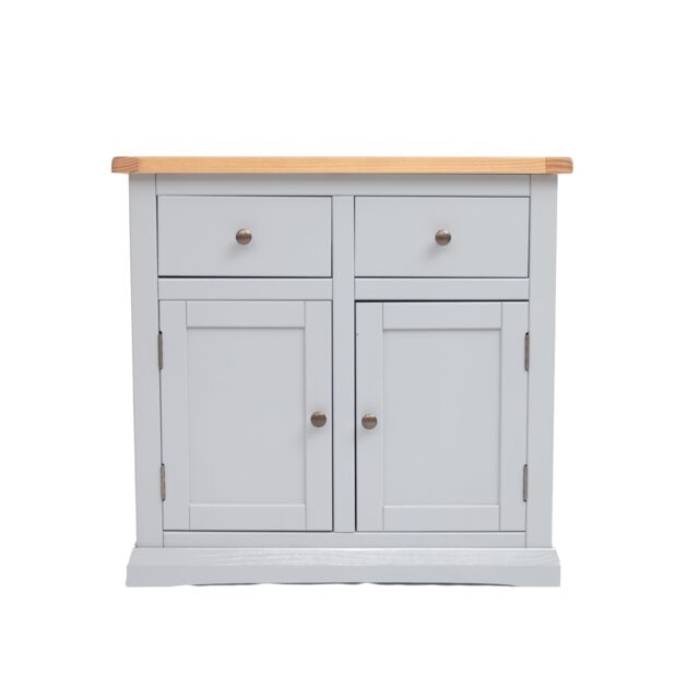 Cabinet Bits Loreo Light Grey 2 Drawer 2 Door Sideboard Brass Knob - image 1
