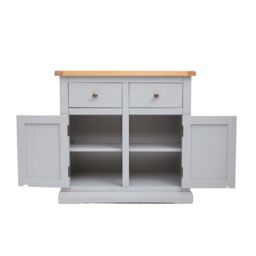 Cabinet Bits Loreo Light Grey 2 Drawer 2 Door Sideboard Brass Knob - thumbnail 4