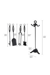 JVL Pennine 4 Piece Fire Companion Set & Stand in Black - thumbnail 6
