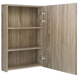 Berkfield Home LED Bathroom Mirror Cabinet Oak 50x13x70 cm in Brown - Size: 50 x 13 x 70 cm - thumbnail 5